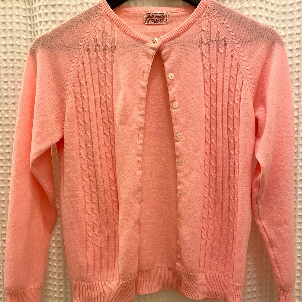 Light pink cardigan, Size medium never worn out. Warm sweater for spring